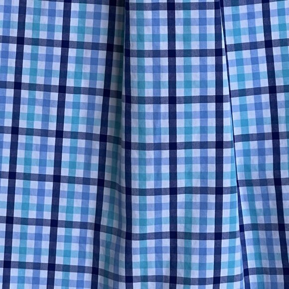 Vineyard Vines Mens S Gingham Blue Teal Plaid Classic Fit Tucker Shirt Preppy - Picture 6 of 12